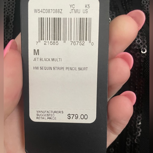 NWT Guess Sequin stripe pencil skirt - Picture 3 of 5